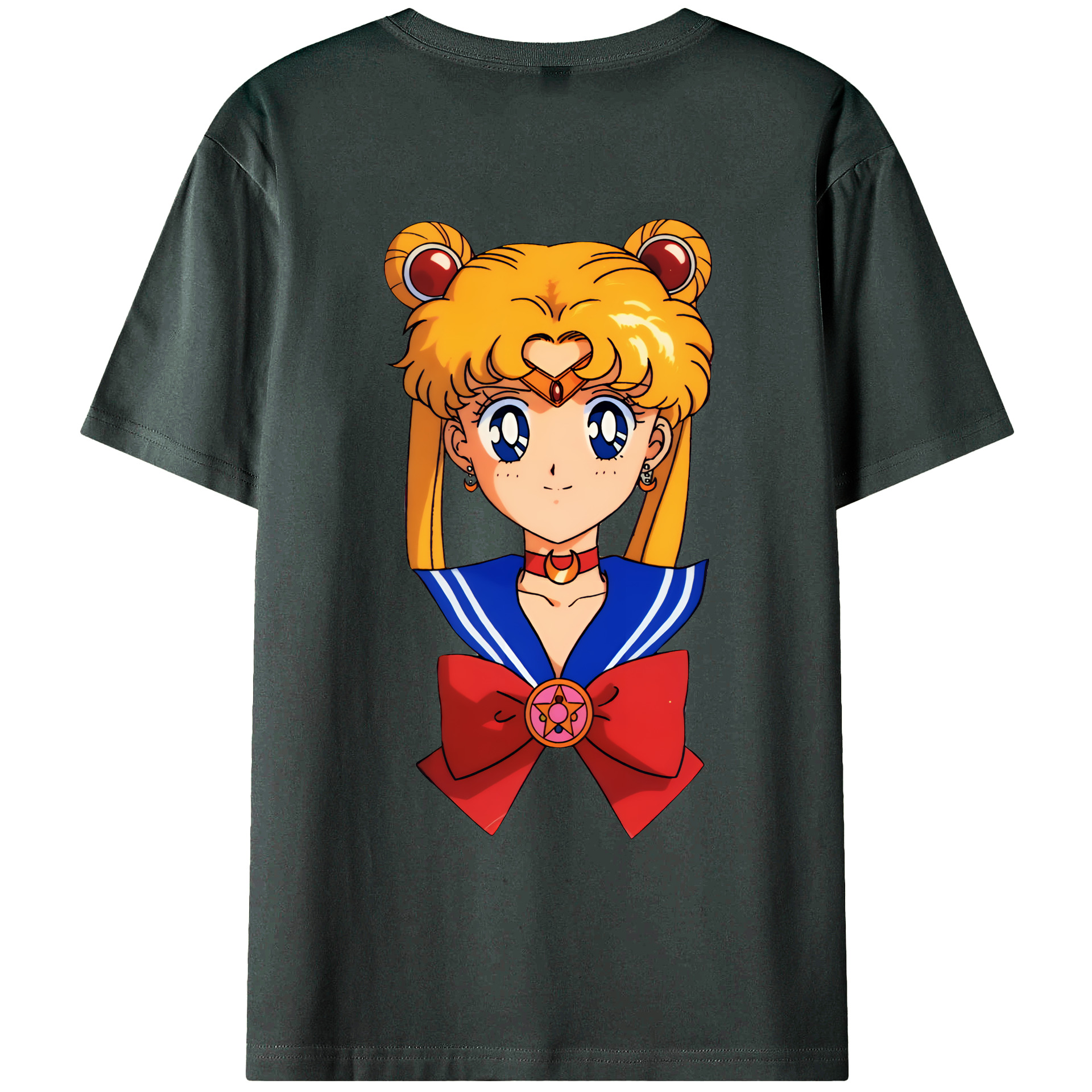 （画像用） 美少女戦士セーラームーン 月野 うさぎ つきの うさぎ Sailor Moon Tsukino Usagi 綿100％ メンズ半袖Tシャツ（バックプリント） 通気性